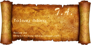 Tolnay Adony névjegykártya